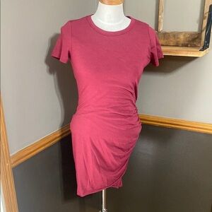La Miel mauve Red Short Sleeve ruched body con mini Dress size medium